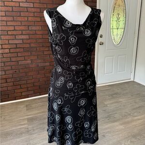 Giorgio‎ Fiorlini 2 Piece Set Medium Black White Floral Top Skirt Y2K Abstract